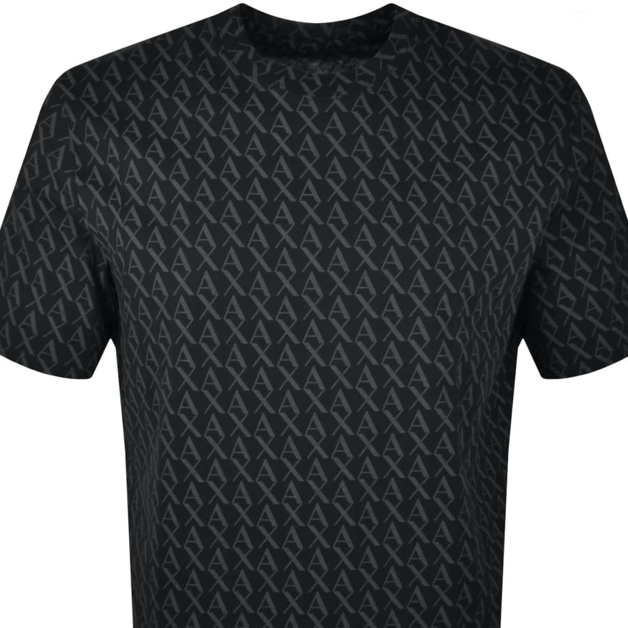 Armani Exchange All Over Print T Shirt Black